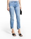 Frame Le Sylvie Crop Straight-leg High-rise Stretch-denim Jeans In Galeston
