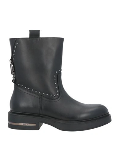 Liu •jo Woman Ankle Boots Black Size 7 Calfskin