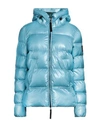 Dekker Woman Down Jacket Turquoise Size 10 Polyamide In Blue