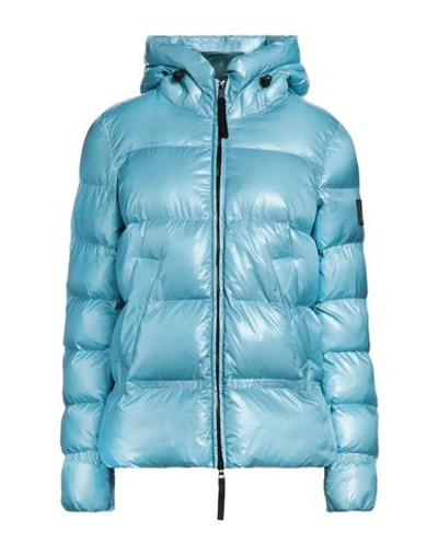 Dekker Woman Down Jacket Turquoise Size 10 Polyamide In Blue