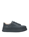 Jil Sander Woman Sneakers Black Size 8 Soft Leather