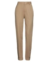 Dsquared2 Woman Pants Camel Size S Wool, Metallized Polyamide, Elastane In Beige