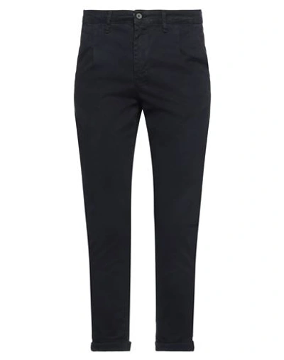 Stilosophy Man Pants Navy Size 28 Cotton, Elastane In Navy Blue