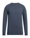 H953 Man Sweater Slate Blue Size 46 Merino Wool