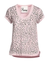8pm Woman T-shirt Pink Size Xs Linen, Elastane