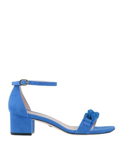 Stuart Weitzman Woman Sandals Blue Size 8.5 Soft Leather