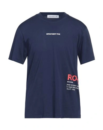 Department Five Department 5 Man T-shirt Navy Blue Size L Cotton