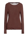 Spadalonga Woman Sweater Brown Size 6 Virgin Wool