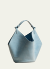 Khaite Lotus Mini Suede Shoulder Bag In Baby Blue