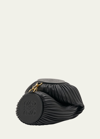 Loewe X Paula's Ibiza Bracelet Pouch In Pleated Napa Leather With Leather Strap In Black