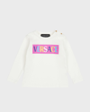 Versace Kid's Multicolor Logo-print T-shirt In Whitemulticolor