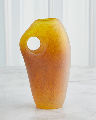 Global Views Large Freeform Vase In Orange