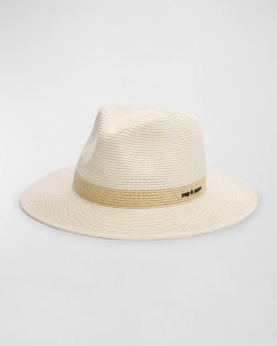 Rag & Bone City Straw Fedora In Ivory