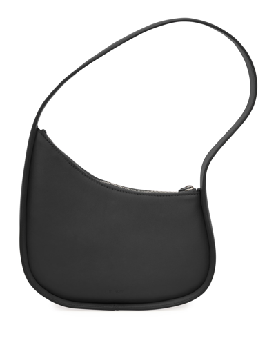 The Row Half Moon Black Leather Bag In Black Pld