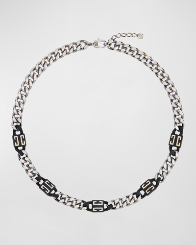 Givenchy 4g Chain Necklace In Black/ Silvery