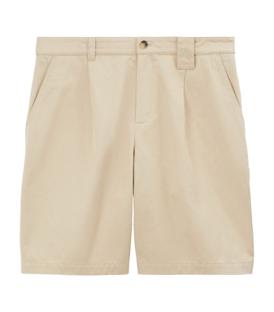 Burberry Ekd Cotton Cargo Shorts In Camel