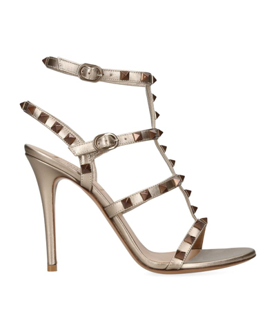 Valentino Garavani Rockstud Sandals 105 In Gold