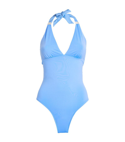 Heidi Klein Womens Blu-blu Siena Halterneck Recycled Polyamide-blend Swimsuit