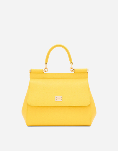 Dolce & Gabbana Small Sicily Handbag In Yellow