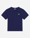 Dolce & Gabbana Jersey T-shirt With Logo Tag In Blue