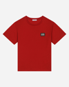 Dolce & Gabbana Jersey T-shirt With Logo Tag In Red