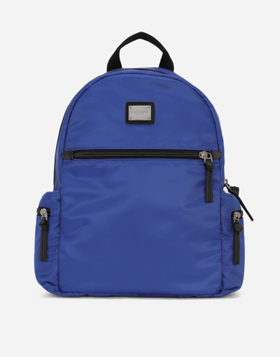 Dolce & Gabbana Nylon Backpack In Blue