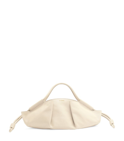 Loewe Small Leather Paseo Shoulder Bag In White