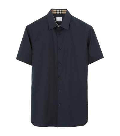 Burberry Embroidered Ekd Short-sleeved Shirt In Black