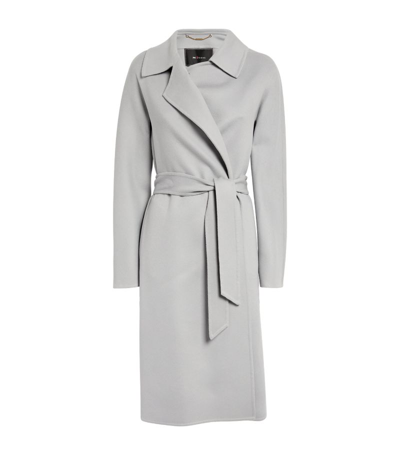 Kiton Belted Cashmere Oversized Coat In Grey