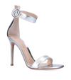 GIANVITO ROSSI METALLIC LEATHER PORTOFINO SANDALS 105