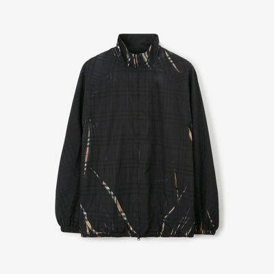 Burberry Sliced Check Jacket In Black