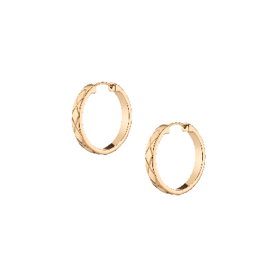 Aurate New York Quilted Gold Hoops In White