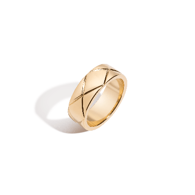 Aurate New York Quilted Gold Ring In White