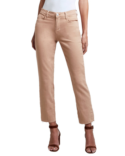 L'agence Tati High Waist Ankle Micro Bootcut Jeans In Neutral