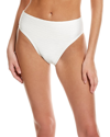 Carmen Marc Valvo Women's High Waist Solid Bikini Bottom In White