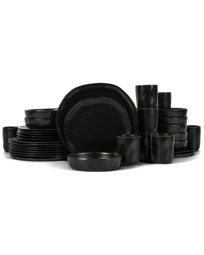 Stone By Mercer Project Stone Lain By Mercer Project Hekonda 32pc Stoneware Dinnerware Set In Charcoal