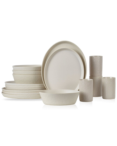 Stone By Mercer Project Stone Lain By Mercer Project Katachi 16pc Stoneware Dinnerware Set In Ivory