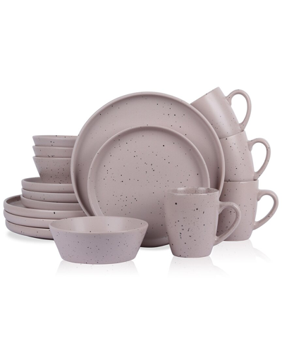Stone Lain Jade 16pc Stoneware Dinnerware Set In Taupe