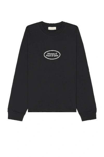 Museum Of Peace And Quiet Classic Logo Longsleeve T-shirt In Black