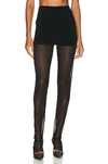 Norma Kamali Legging With Mesh Bottom Footie In Black