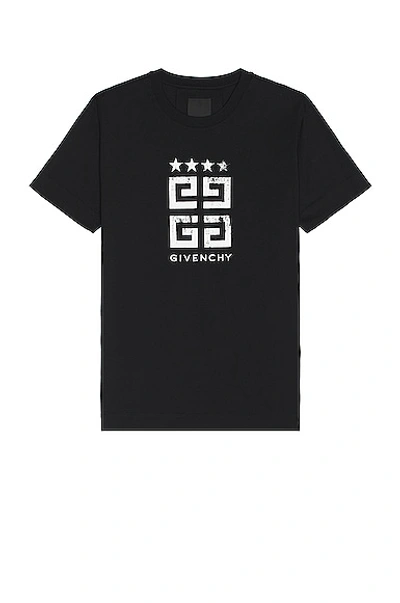 Givenchy Slim Fit 4g Logo Cotton Graphic T-shirt In Black