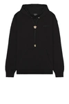 Versace Medusa Head-embroidered Fleece Hoodie In Black