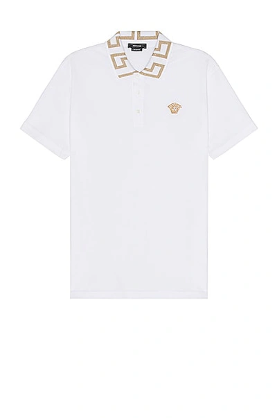 Versace Polo In Optical White