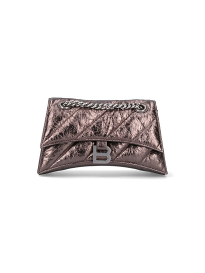 Balenciaga Crush Shoulder Bag In Brown