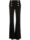 BALMAIN BUTTON-EMBELLISHED FLARED TROUSERS