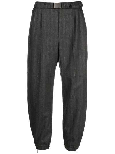 Brunello Cucinelli Belted-waist Trousers In Grey