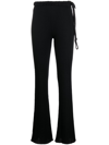 MRZ RIBBED-KNIT FLARED TROUSERS
