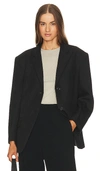 Theory Galena Boxy Oversized Linen Jacket In Black