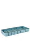 Block Design Tile Oblong Tray In Steel Blue