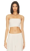 NORMA KAMALI STRAPLESS CROPPED TOP